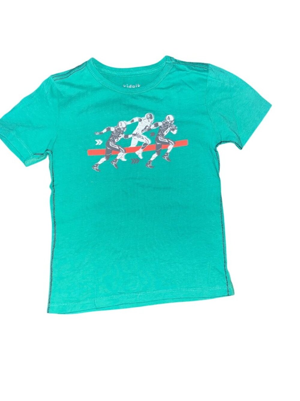 Kidpik Boys Green Football Graphic Tee XS 5/6 Made In Turkey